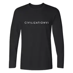 Модные цивилизации Футболка с принтом Мужская Черная хлопковая футболка с длинными рукавами мужчины хип-хоп Уличная одежда мужские топы