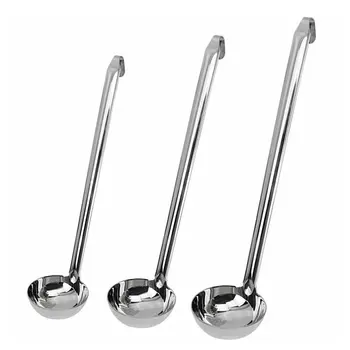 

Stainless Steel Long Handle Ladle Serving Spoon Unbreakable Big Round Dinner Scoop Creative Kitchen Cooking Utensils Tableware