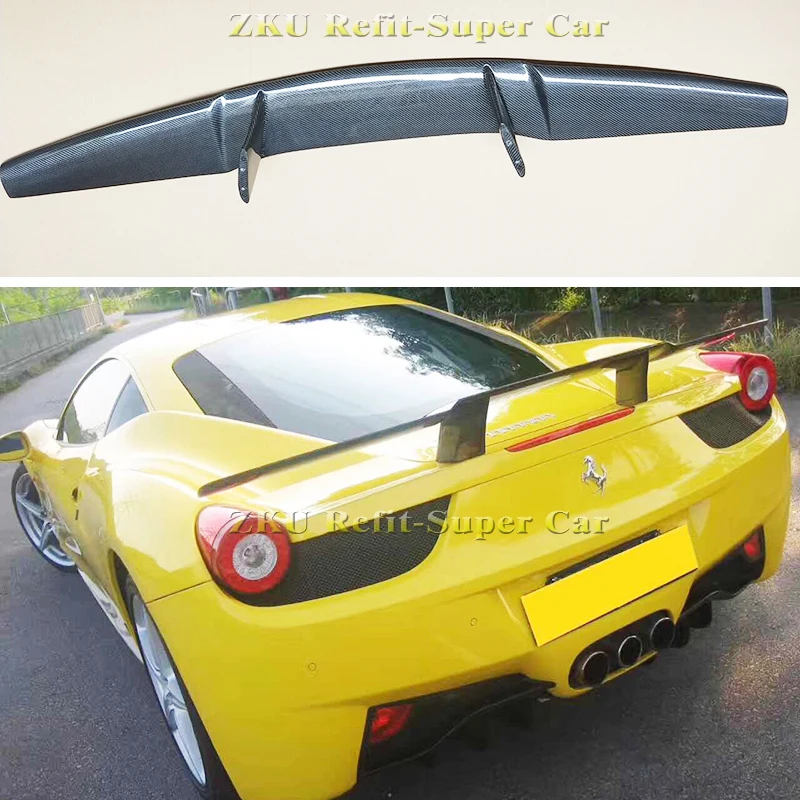 GT Style Carbon Fiber Rear Trunk Spoiler Trunk Lip Spoiler for Ferrari