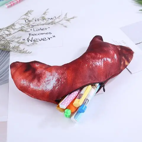 

Youbroer Chicken Leg Pen Bag Salted Fish and Pig's Trotter Writing Box Pencil Box Student Spoof Creative Personality Funny
