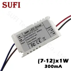 7 Вт 8 Вт 9 Вт 10 Вт 11 Вт 12 Вт светодиодный драйвер 300mA DC21-40V (7-12) x1W Питание Трансформаторы освещения для лампочки светодиодный светать