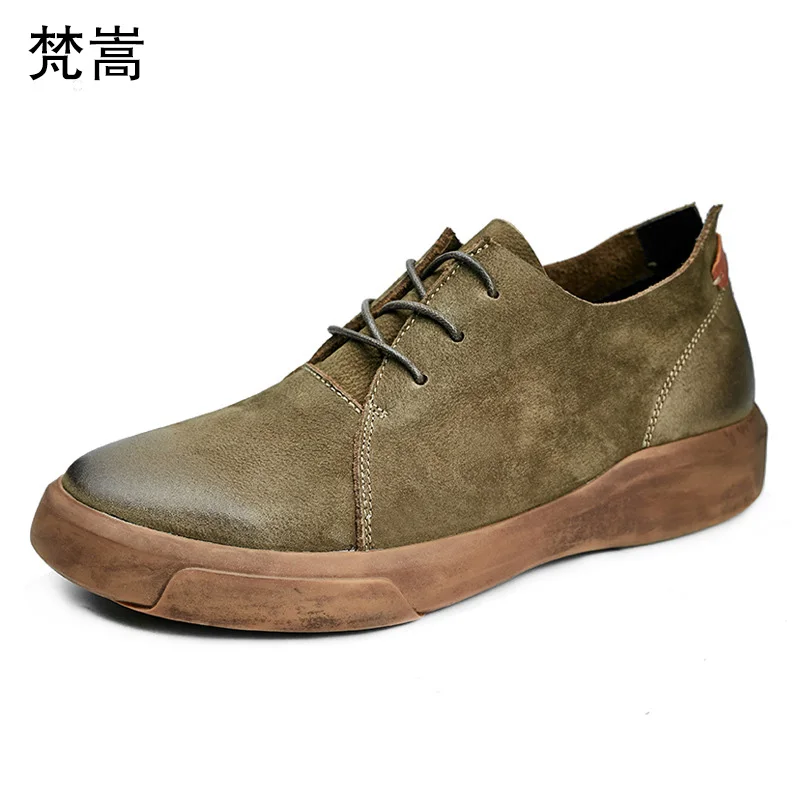 

spring autumn summer sneakers men real leather shoes male all-match cowhide breathable men's casual shoes Leisure shoes British