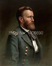 TOP art work Christmas present USA America President Ulysses S Grant 24 inch handpaint oil painting