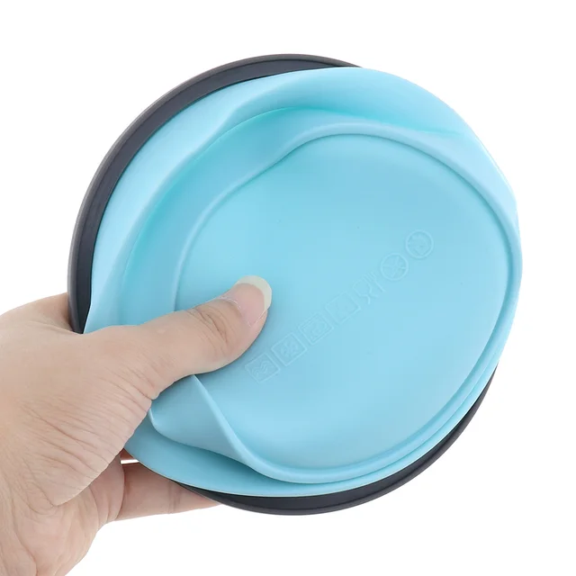 Boîte à déjeuner ronde pliante en Silicone, récipient alimentaire, bol Portable 350ML/500ML/800ML/1200ML, boîte à Bento deux couleurs 3