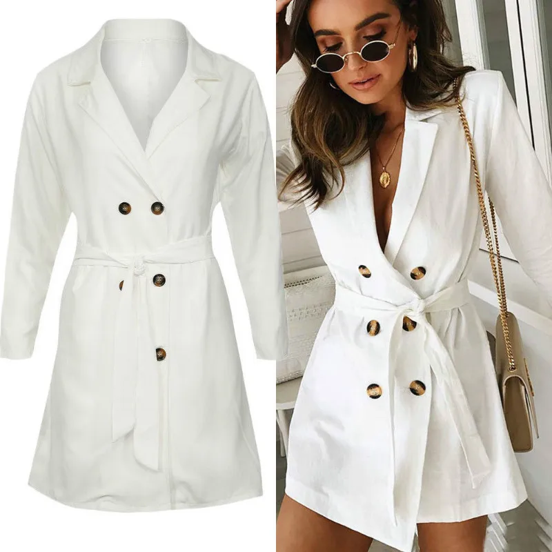 hiriogin 2018 spring autumn fashion Casual women's Button Trench Coat long Outerwear loose clothes for lady with belt Coats