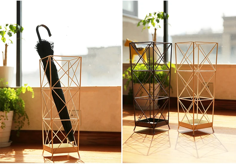 Металлическая железная креативная Геометрическая линия стойка для зонта Бытовая подставка для зонта