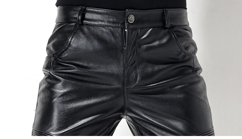 Description Picture 6 of itemMen's Leather Pant Biker Pants Motorcycle Punk Rock Pants Tight Gothic Leather Pants For Men TJ05