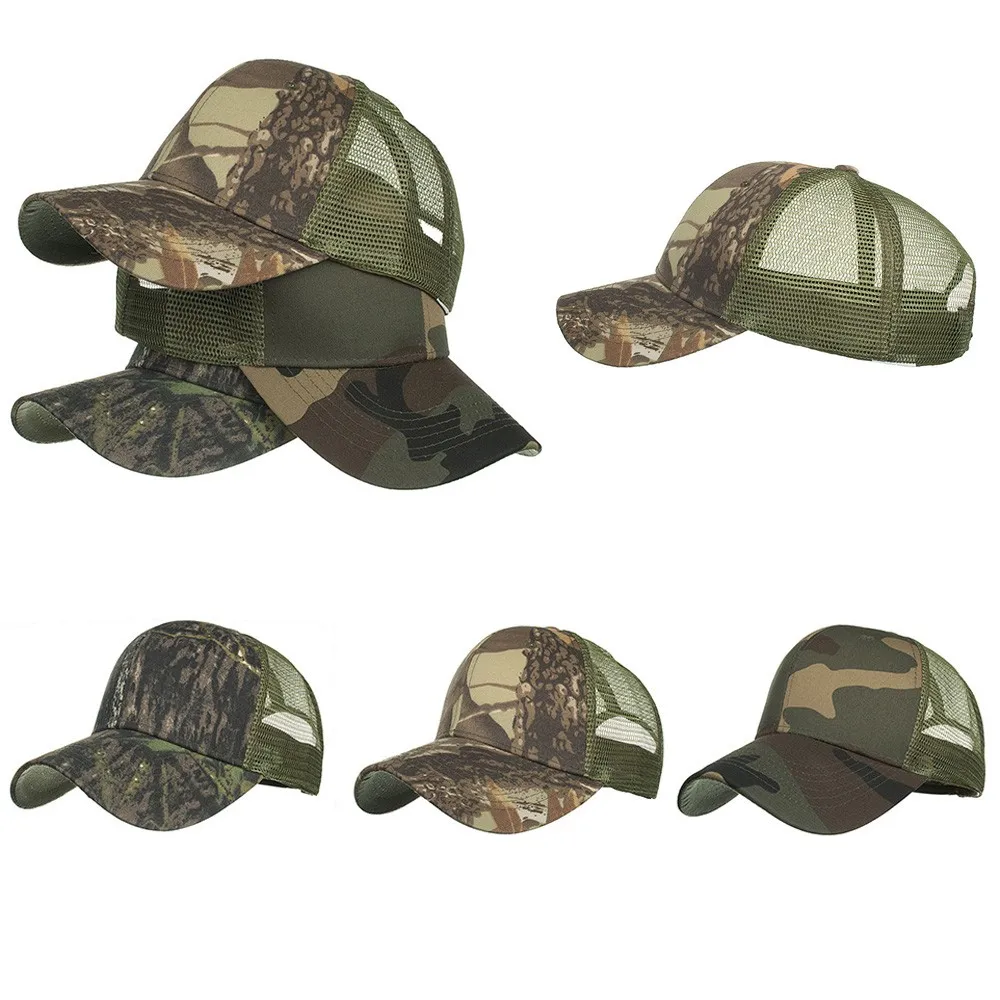

Fashion Women Men Adjustable Camouflage Summer running Cap Mesh Hats running sport breathable outdoor summer Hat