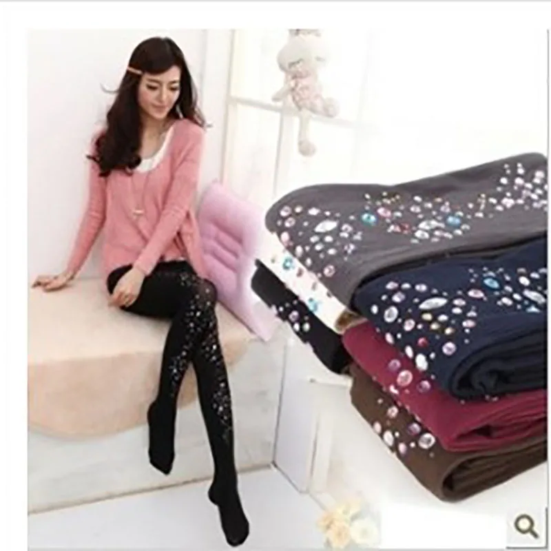 

Adofeeno Colorful Rhinestone Tight for Women Pantyhose Stockings Women's Tights with Crystals Stocking Balck Gray