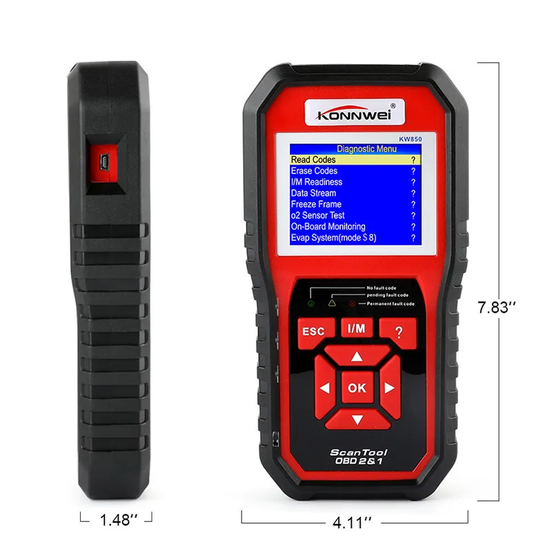 OBD OBD2 сканер автомобильный диагностический инструмент для двигателя KONNWEI KW850 Универсальный считыватель кодов многоязычный OBDII Автомобильный сканер