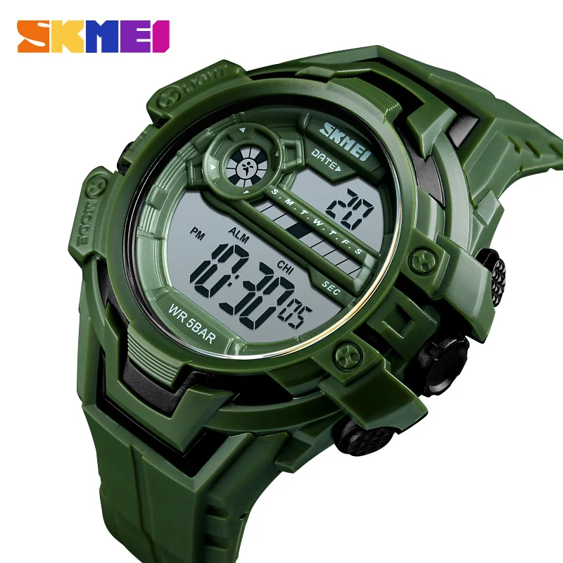 

SKMEI Military Design Outdoor Sport Digital Wrist Watch 50m Waterproof Chrono LCD Back Light High Quality Display Watches Clock