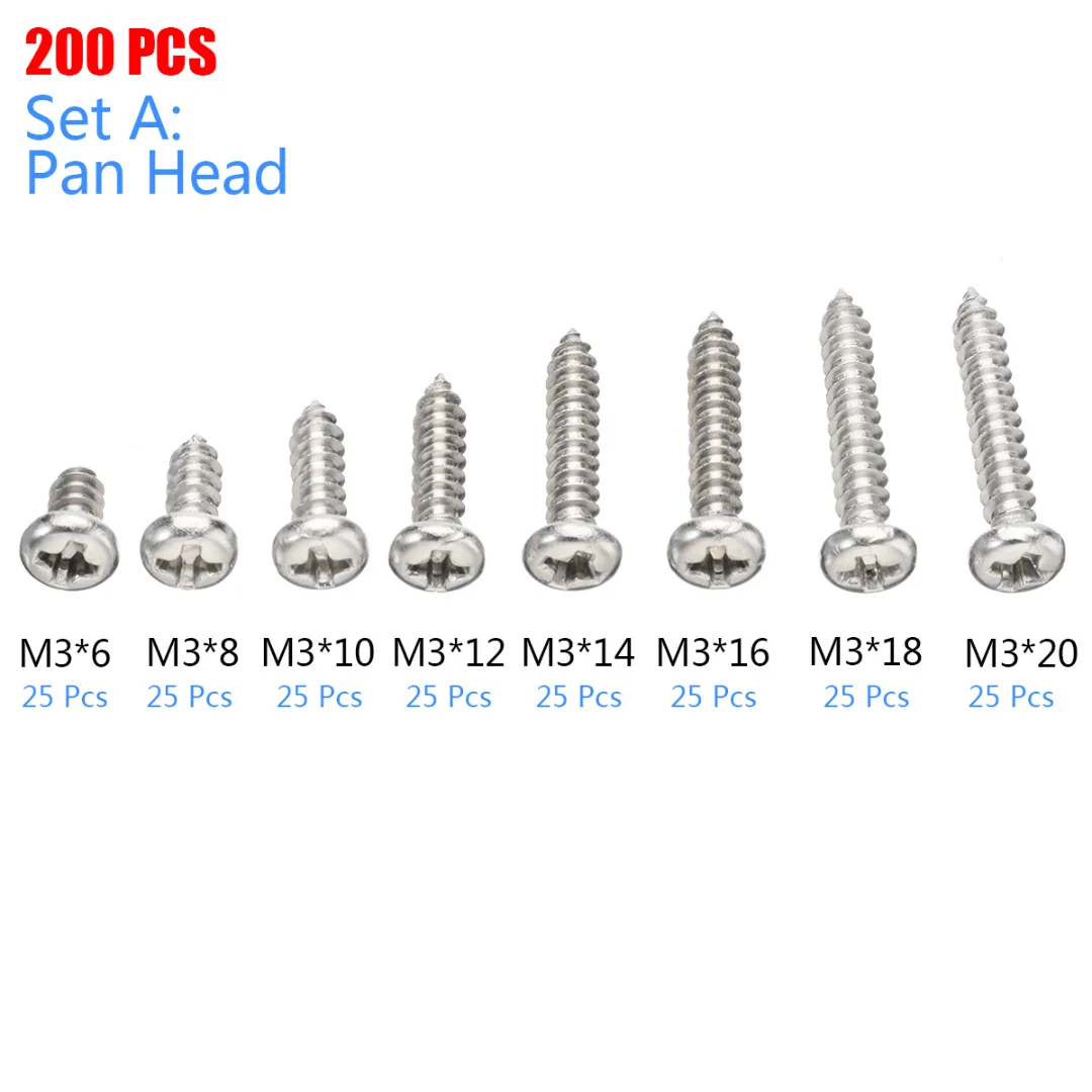 25 STAINLESS FLANGED SELF TAPPER SCREW POZI No8 X 3/8 