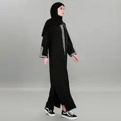 M-7XL плюс размер мусульманской с капюшоном для взрослых Абая арабских модные Турция Ближний Восток исламский кардиган платье музыкальный
