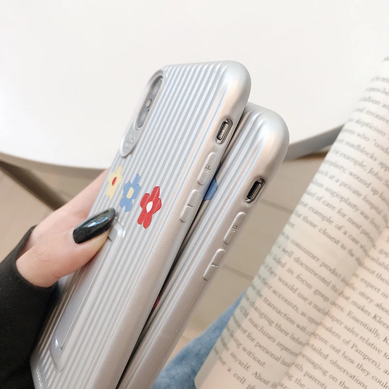 Роскошный багажный чехол для телефона iphone X XR XS Max 6 6s Plus 7 8 милый цветочный мягкий