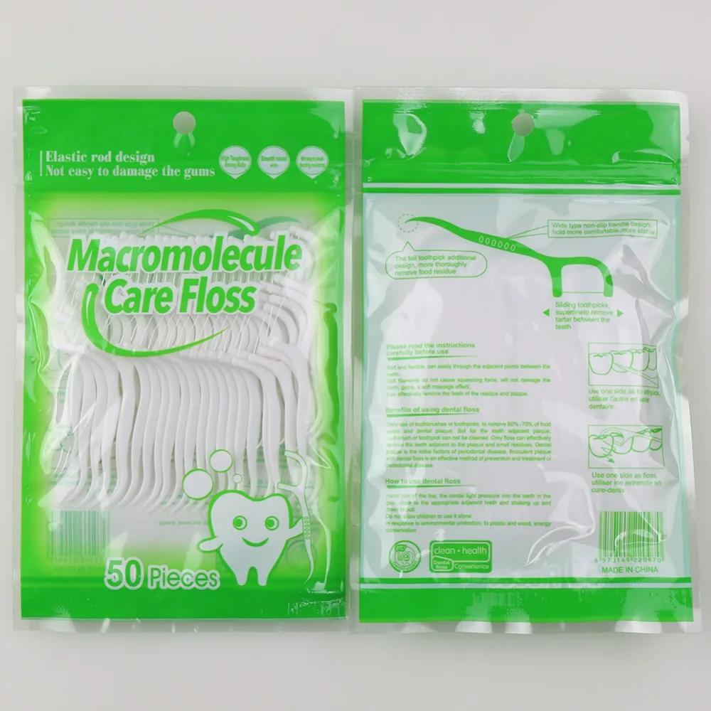 

Gold Tooth Care 50 Bags Round Wire Floss Sticks Can Be Customized Floss