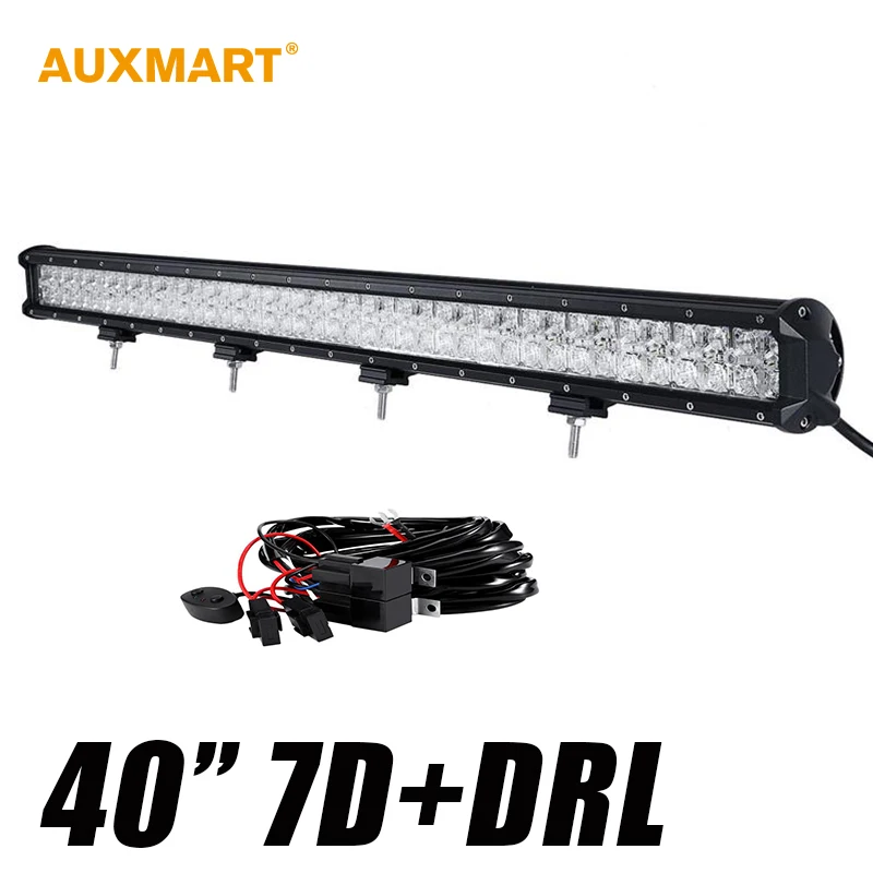 

Auxmart 7D 40inch 420W LED Light Bar Spot Flood Combo Beam DRL Offroad Bar Light for SUV ATV 4x4 4WD Truck Trailer Pickup 12v 24