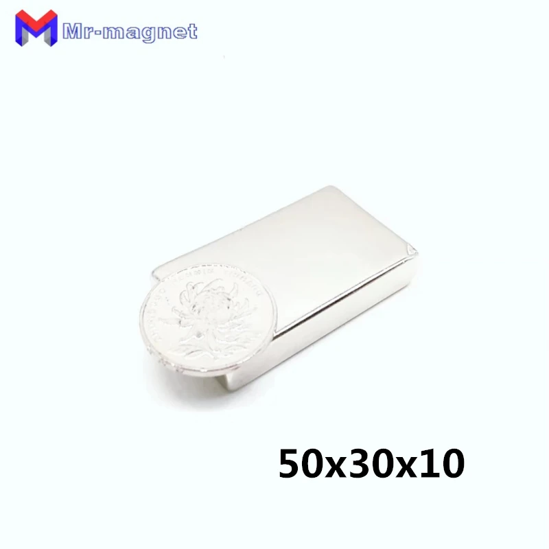 10 шт. 50x30x10 мм супер сильные Нео неодимовый магнит магниты NdFeB (неодим-железо-бор