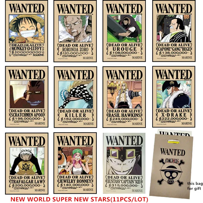 10 PCS/LOT ONE PIECE Wanted Posters - Latest Anime Poster featuring ONEPIECE Characters Luffy, Ace, Jinbe, Nami, Chopper, Robin, Zoro, Sanji, Usopp, and Franky Toys image 5