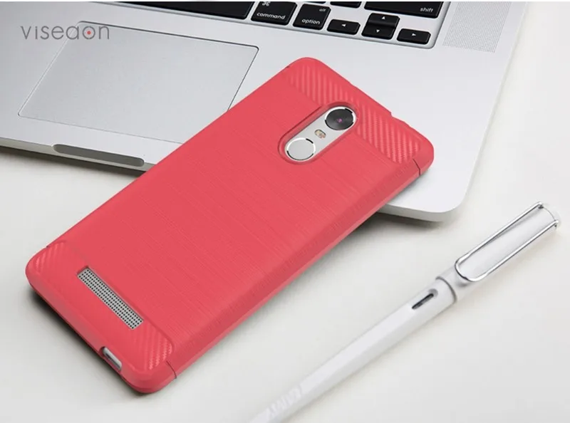Caso para xiaomi redmi note 3 caso luxo silicone para xiomi redmi note 3 pro tpu macio escovado caso textura de fibra de carbono  (1)