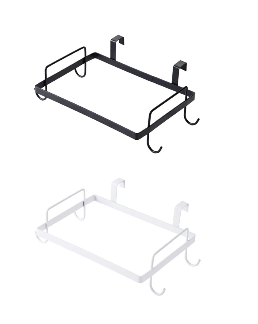 Держатель для мусорного мешка, железная полка для хранения с крюком, дверь шкафа, задняя вешалка для мусора, кухонная мусорная корзина, висячий мусор