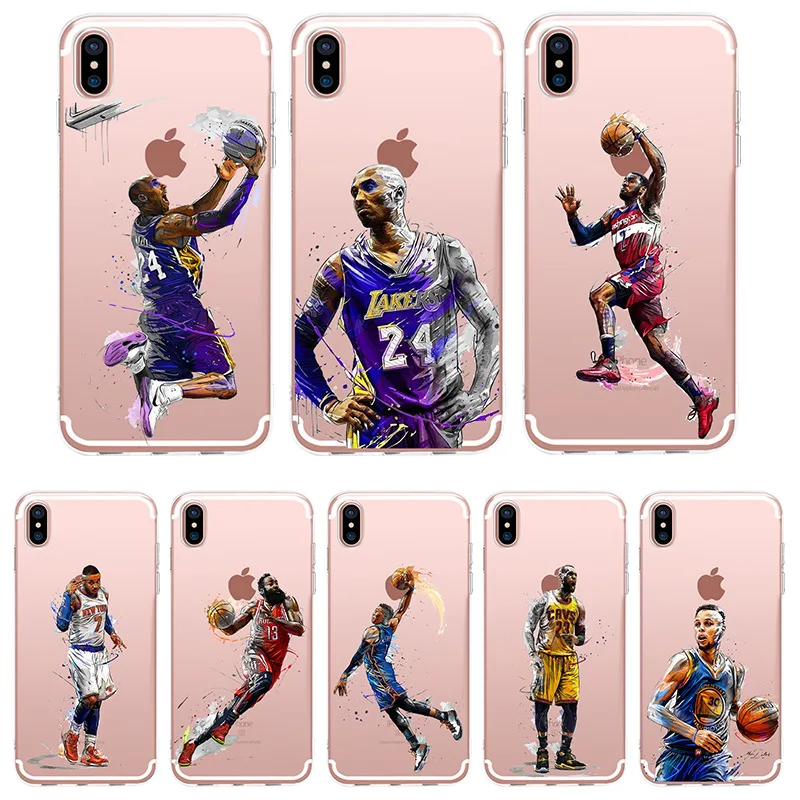 

SOFT TPU Phone Case for iphone 11 11Pro XS Max X XR 8 8plus Basketball James Curry Harden silicone cases for 7 7plus 6s plus 5 4