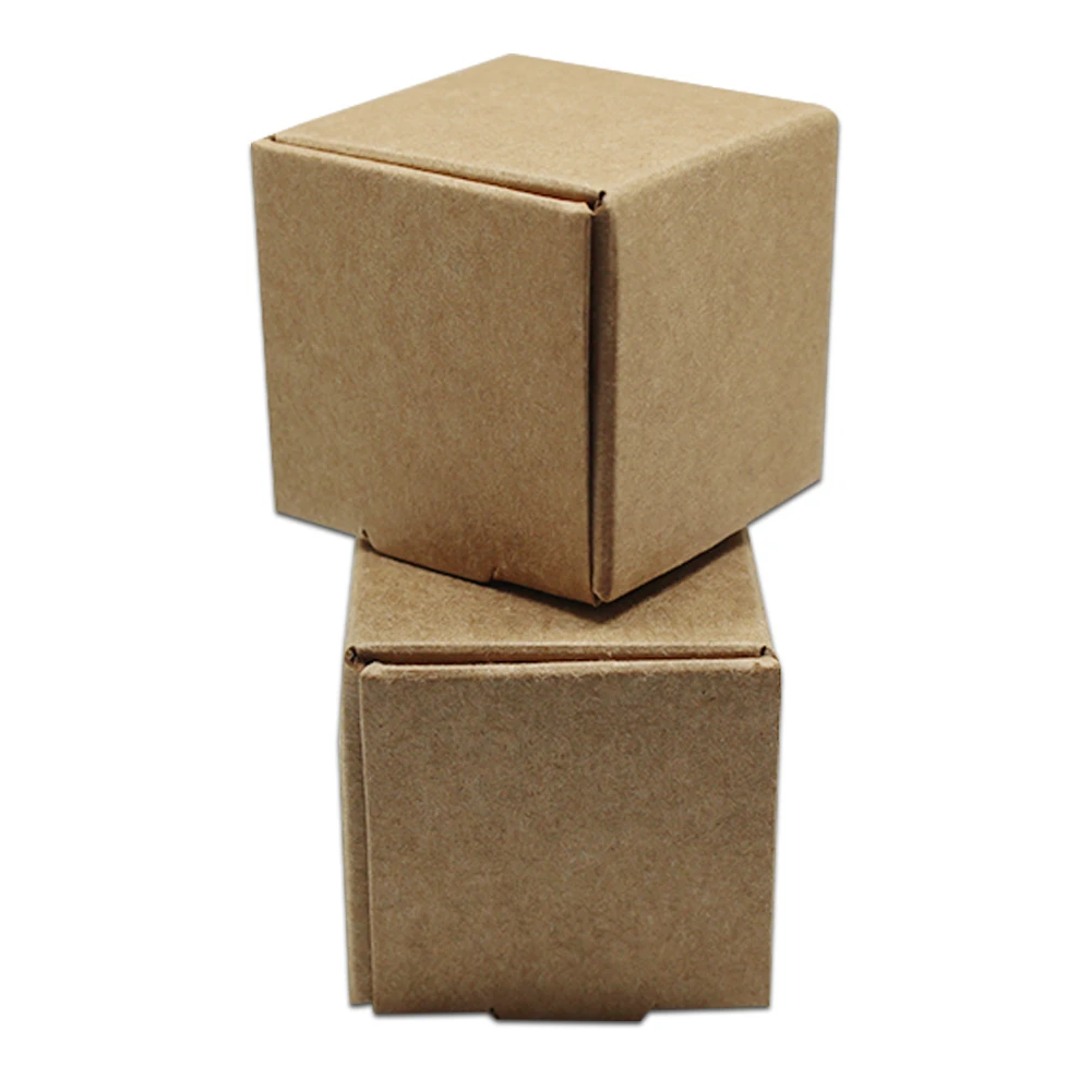 100pcs/ Lot Multi-sizes Kraft Paper Boxes Brown DIY Gift Package Box Foldable Papercard Boxes For Christmas Wedding Decoration
