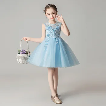 

It's YiiYa Girl Pageant Dress Appliquie Lace Flower Tulle Flower Girl Dress for Wedding O-neck Bow Communion Gown 2019 DK2918