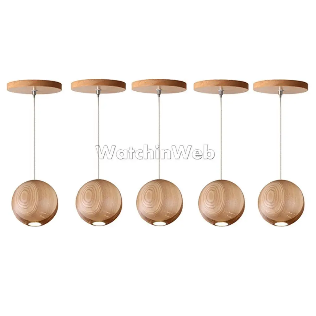 5x de Madeira Loft Chandelier Teto Luminária Para Bar Café Home Decor