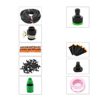 

25M Diy Micro-Drip Irrigation Watering Kits System With Adjustable Drippers Automatic Controller For Garden Greenhouse
