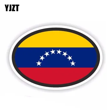 

YJZT 14.3CM*9.6CM Car Accessories Venezuela Oval Flag Window Decal Car Sticker 6-1721