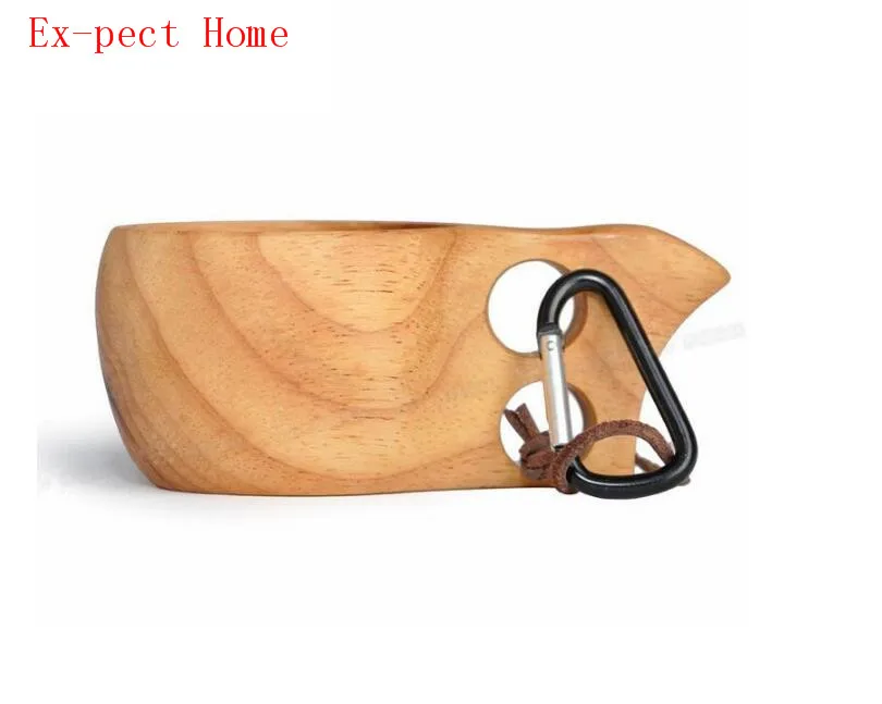 

10pcs/lot Natural Kuksa Wooden Mug Finland Beer Mug Cup Outdoor Portable Cup Coffee Milk Water Drinking Mugs Lovers Gift