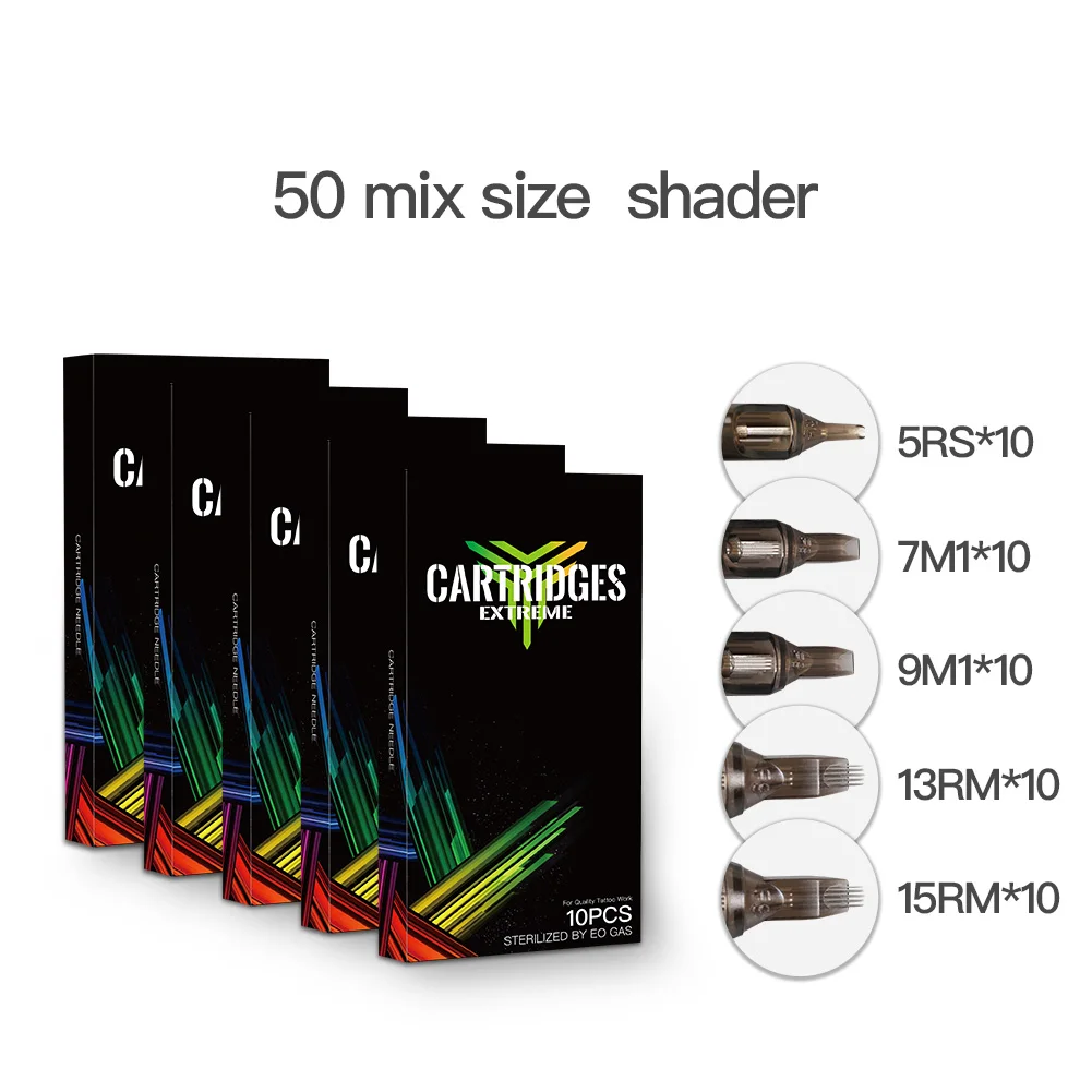 

100pcs Sterilized Tattoo Cartridge Needle Permanent Makeup Pen Machine Accessory 1 3 5 7 9RL 5RS 7M1 9M1 13RM 15RM