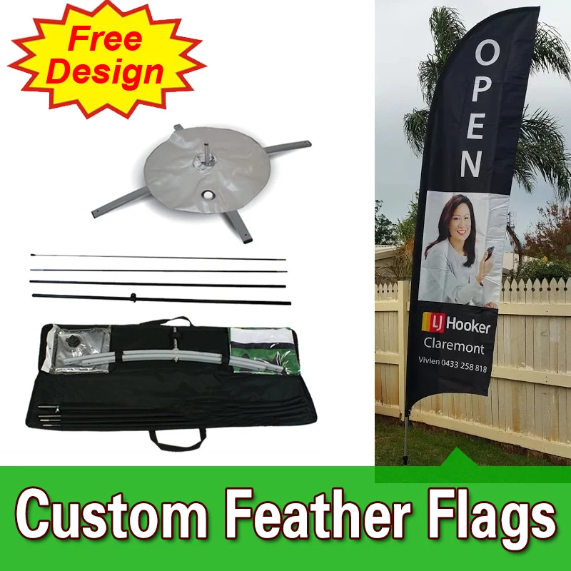 

Free Design Free Shipping Single Sided Cross Base Cheap Banner Flags Advertising Long Flags Advertising Outdoor Feather Banners