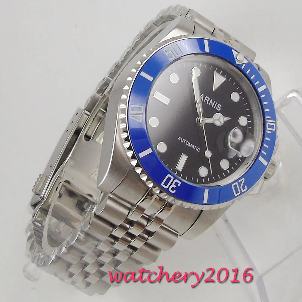  40mm Parnis Watch Mechanical Sapphire Crystal Casual Stainless steel Miyota 8215 Men's Automatic Wa