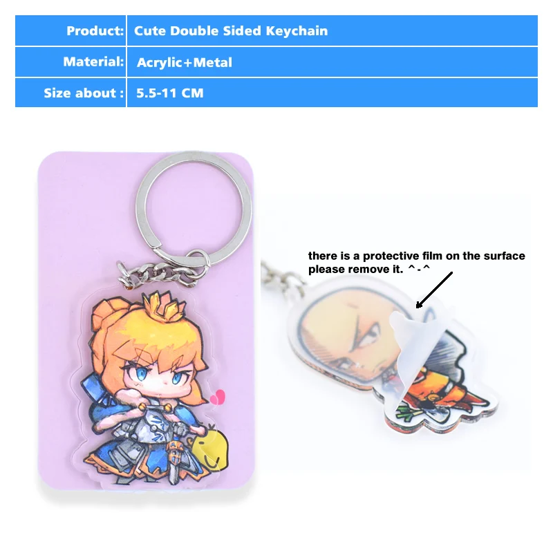 FGO Key Chians Chibi Fate Grand Order мультфильм брелки двухсторонний милый аниме акриловый брелок аксессуары PCB41-50