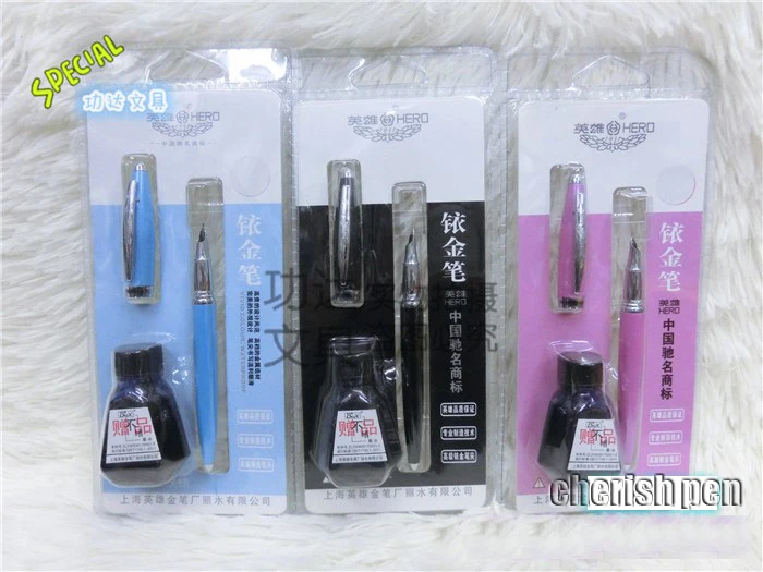

Hero 3267 Candy Series Gift Pack Iridium Fountain Pen with 0.5mm Nib with A Bottle Ink Super Smooth Writing Student Pens