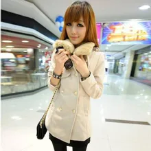 Шнуровка зимние кашемировые шерстяное пальто меха лисы средней длины тонкий верхняя одежда Дешевая одежда Китай женщин платье модные пикантные