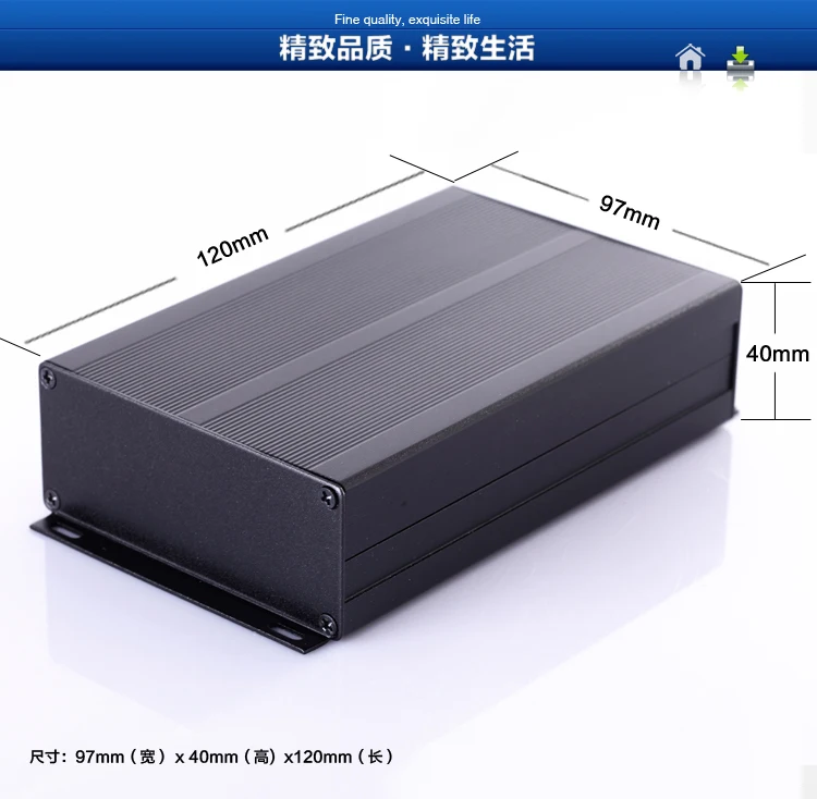 Алюминиевый корпус электроники PCB проект коммутационная коробка 97*40*120 мм DIY распределительная панель Штампованный корпус пескоструйная обработка