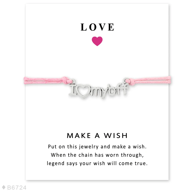 Регулируемые браслеты для девушек с надписью Love и I love My Best Friends Forever|charm bracelet|bracelets &