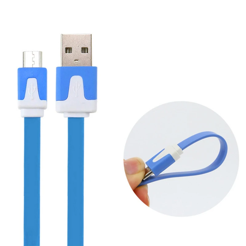 

Micro USB Cable V8 Noodle Data Line Fast Charge USB Male To Micro USB Male USB Cord For Xiaomi For Samsung For Huawei YS-187