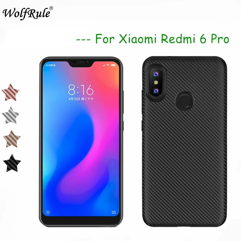 Wolfrole Xiaomi Redmi 6 Pro чехол Mi A2 Lite роскошный с полной защитой из углеродного волокна