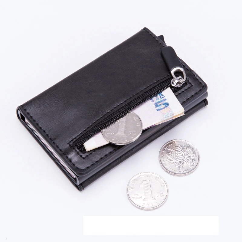 Мужской Rfid кошелек держатель для карт стикер визиток карман монет металлический