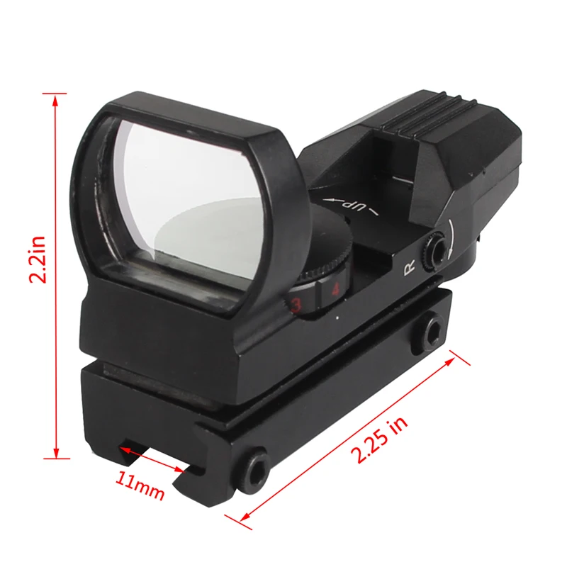 Охота Открытый 4 Сетка рефлекторный Тактический 1X22X33 голографический красный точка прицел подходит 20 мм 22 мм рельс HT5-0009