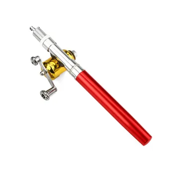

Mini Portable Pocket Fish Pen Shape Aluminum Alloy Fishing Rod Pole Reel Safety & Survival Z0809