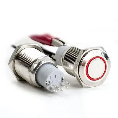 

DHL/EMS 2*10pcs,12V Metal Switch latching Push Button RED Led,3003 -A1