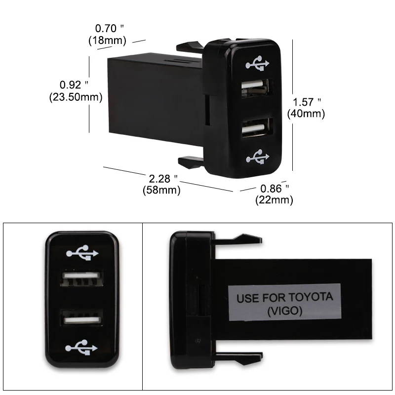 Автомобильный двойной USB аудио-порт зарядного устройства интерфейс светодиодный свет для Toyota Prado 120 серии Toyota Hilux/Vigo Автомобильный двойной USB аудио-порт зарядного устройства интерфейс светодиодный свет для Toyota Prado 120 серии Toyota Hilux/Vigo