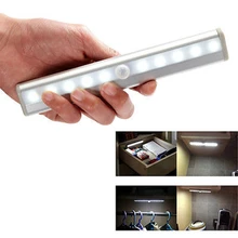 Светодиодный датчик движения ночник для шкафа 6 светодиодный s/10 светодиодная батарея с питанием от шкафа ночного освещения Беспроводная активированная лампа движения