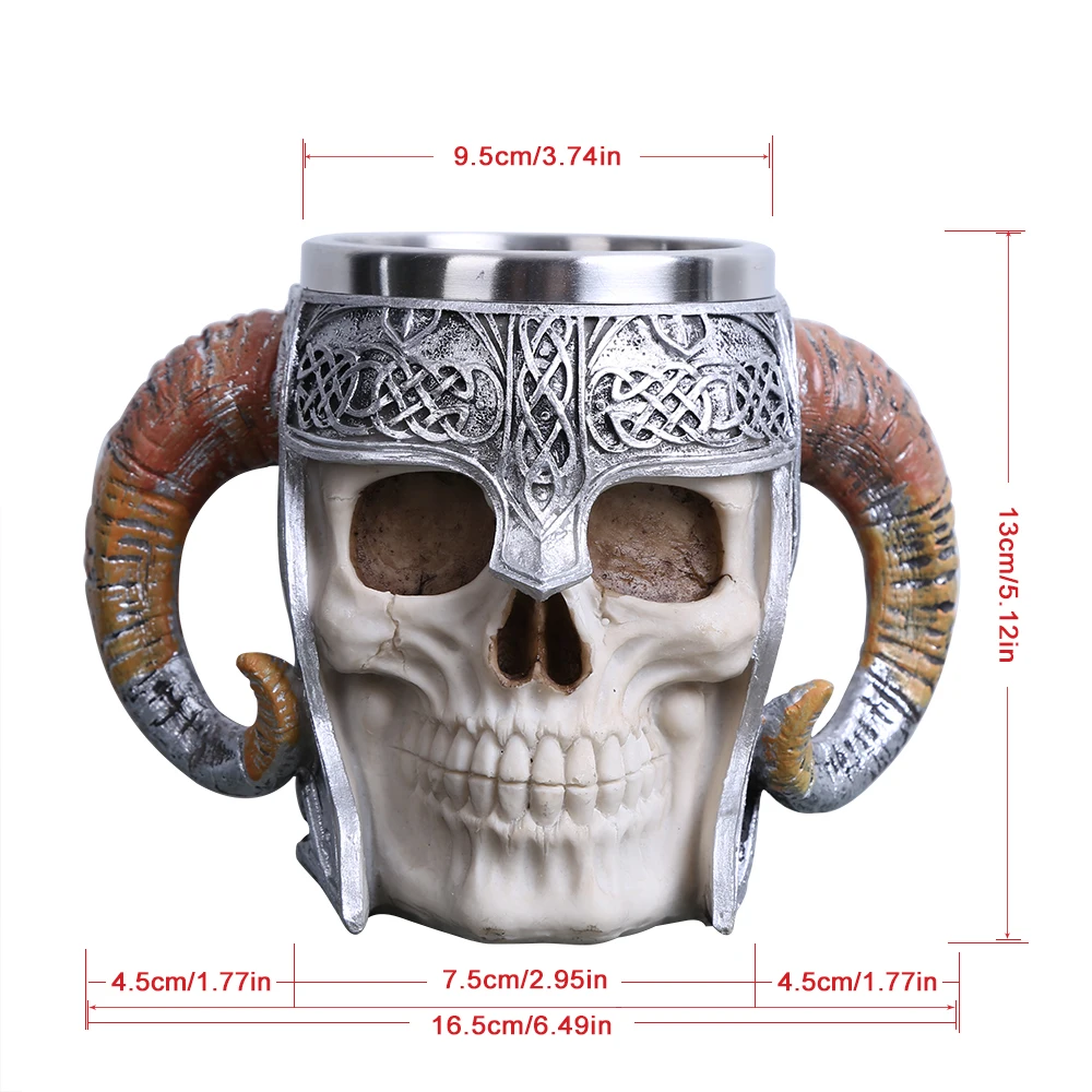 1 шт., 600 мл, кружка для кофе Viking Ram Horned Pit Lord, Warrior Skull С боевым шлемом, Beer Stein Tankard, ePacket, много запасов