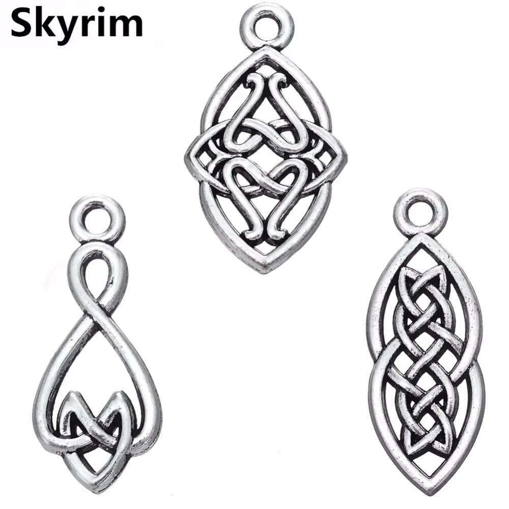 

Skyrim 20Pcs/lot Handmade Jewelry Making DIY Vintage Pendant Religious Viking Knot Series Charms Fit Bracelets&Necklace Findings