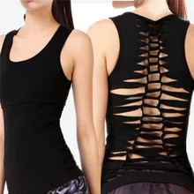 Спортивная рубашка Женский Топ для йоги, топы на бретелях, быстро сохнет, свободные Фитнес жилет упражнения Для женщин тренировки футболки с открытыми плечами Спортивный жилет# J9